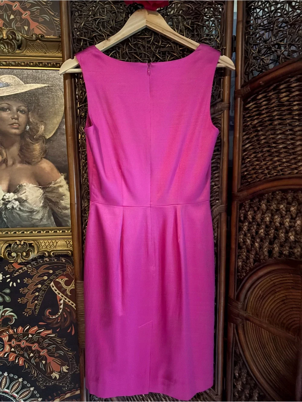 Kate Spade New York Hot Pink Bow Ribbon Sheath Dress Size 2 Statement Party
